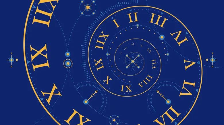 Concept of spacetime spiraling down, as if time traveling