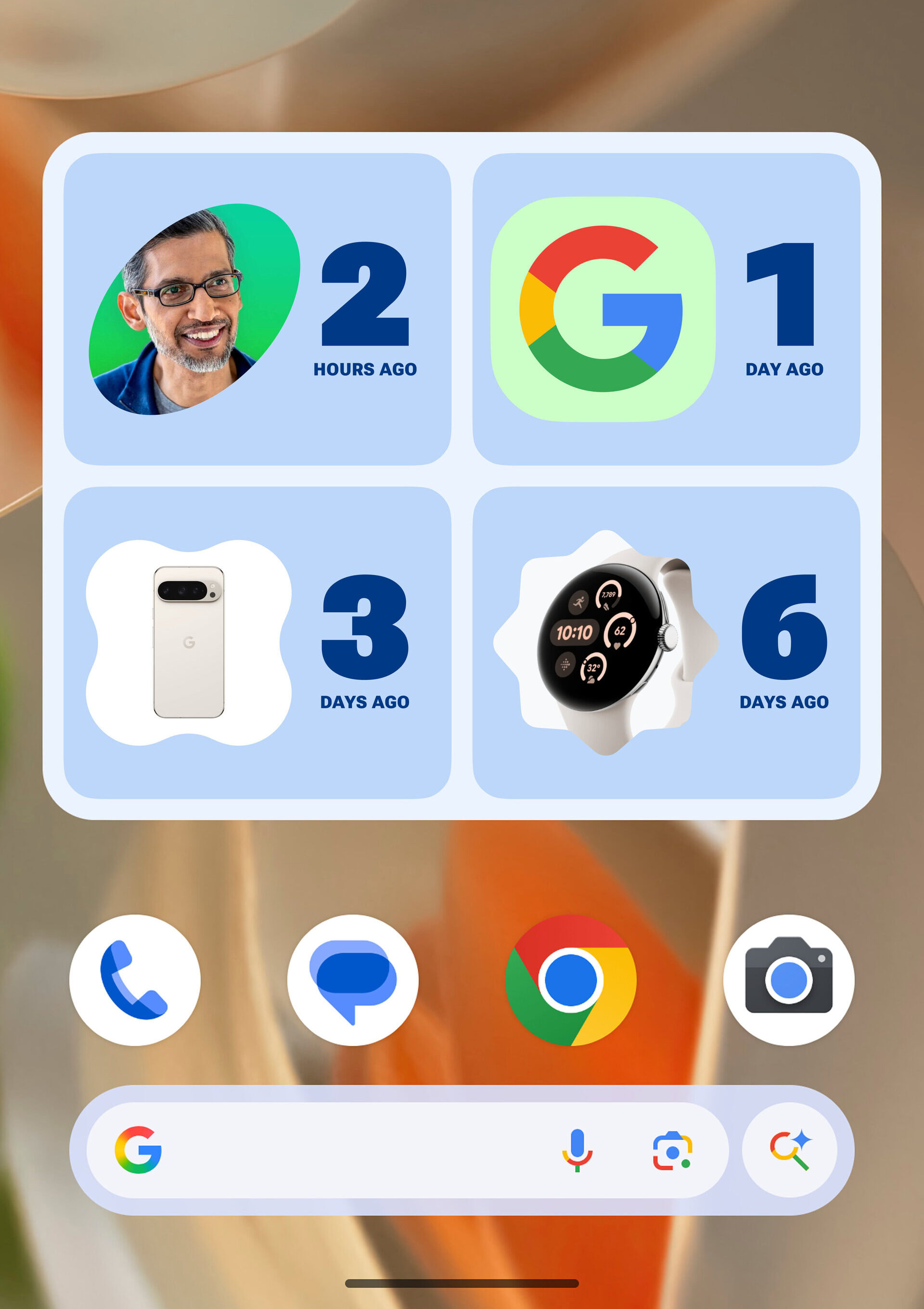 A screenshot of an Android phone showing what a reimagined Pixel VIP widget might look like