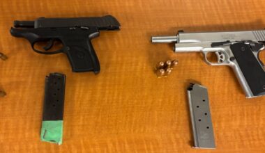5 charged, guns seized after shots fired from vehicle during fight in Toronto’s east end: police