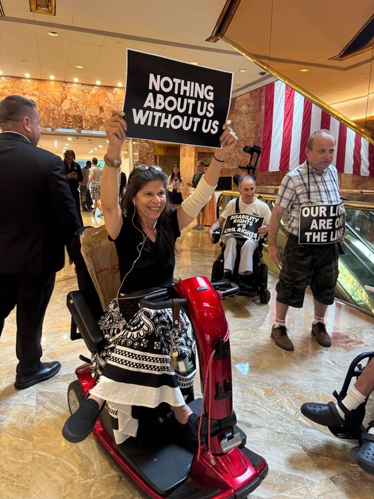 Disabled activists protest inside NYC's Trump Tower over Medicaid cuts