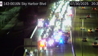 Wrong-way crash partially closes freeway near Phoenix Sky Harbor