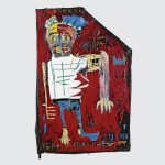 An image of the Jean-Michel Basquiat collage Red Man One that was previously sold at Sotheby's and is now being sold at a US Marshals Art Auction as part of several works that were forfeited or surrendered in connection to the 1Malaysia Development Berhad (1MDB) scandal.