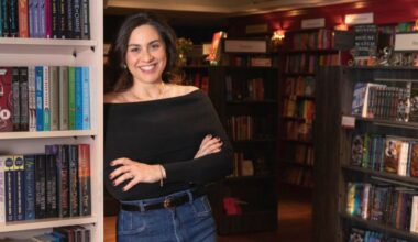 Lovestruck Books owner Rachel Kanter poses in her bookstore in Cambridge.