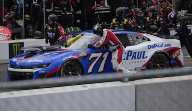 DePaul-branded race car competes at NASCAR Street Race