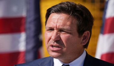 Gov. Ron DeSantis, pictured at an earlier news conference, said Monday that Florida will send water crews to Central Texas to help with search and rescue efforts caused by flash flooding. (AP Photo/Rebecca Blackwell, File)