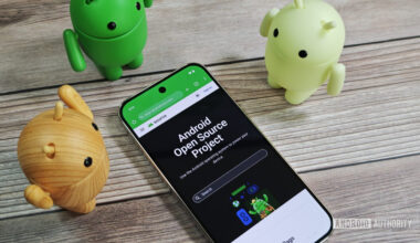 Android Open Source Project landing page on an Android phone