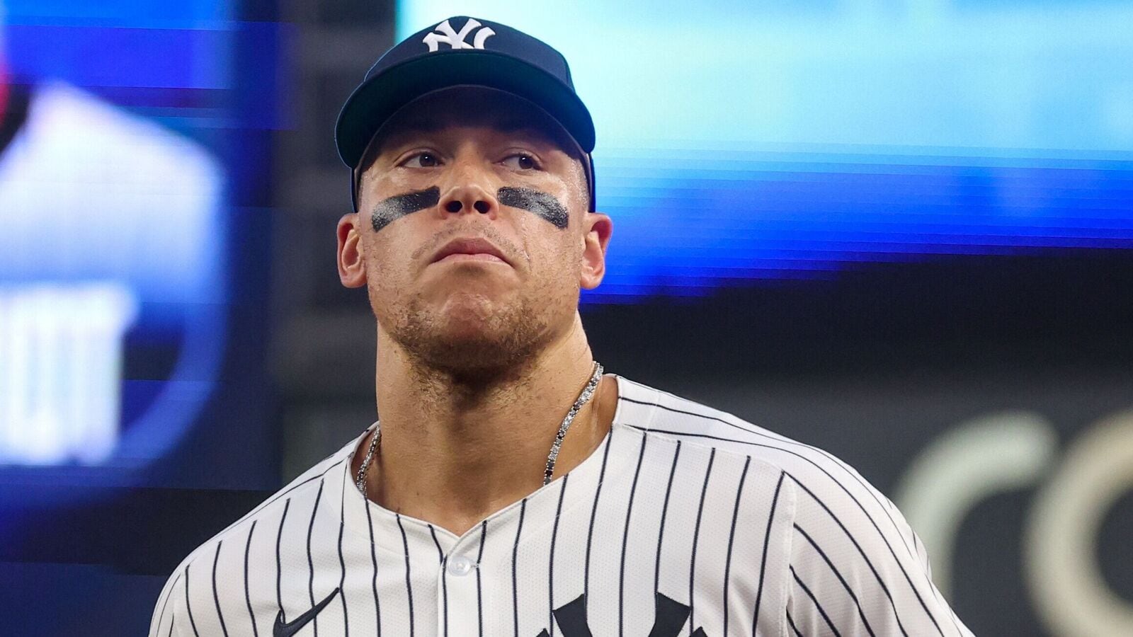 New York Yankees right fielder Aaron Judge (99) runs in from the outfield after the top of the fourth inning against the Philadelphia Phillies at Yankee Stadium.