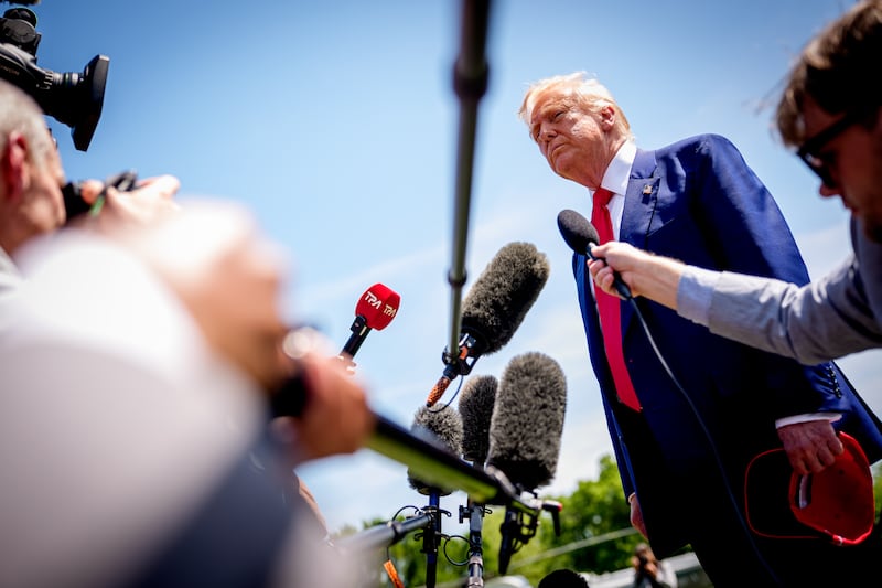 Trump would get "America's Voice" mixed up with Voice of America, the federally funded network he has sought to dismantle.