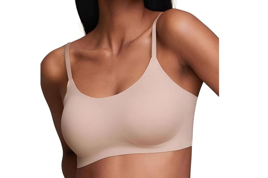 A woman in a seamless bra