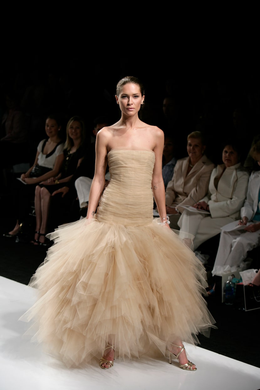 Model Erin Wasson in the Oscar de la Renta fashion show at NorthPark Center's Fashion at the...