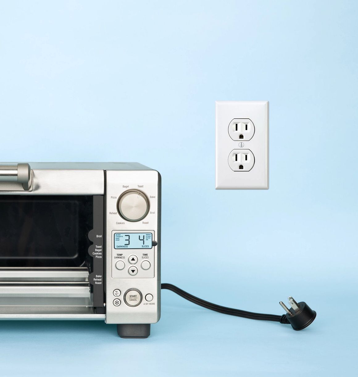 an unplugged toaster oven