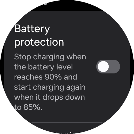 Battery protection setting on the Galaxy Watch 8
