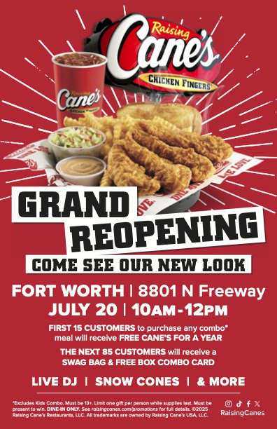 Raising Cane's Reopening Celebration - Fort Worth Magazine