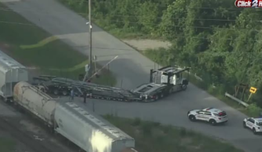 Major crash between train, 18-wheeler shuts down W. Hardy Road frontage lanes
