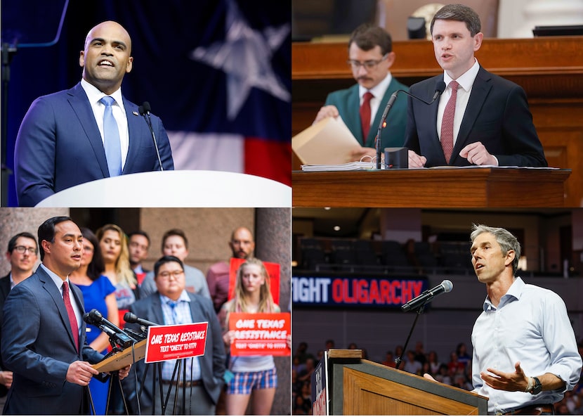 Four of Texas’ leading Democrats, former U.S. Rep. Colin Allred, State Rep. James Talarico,...
