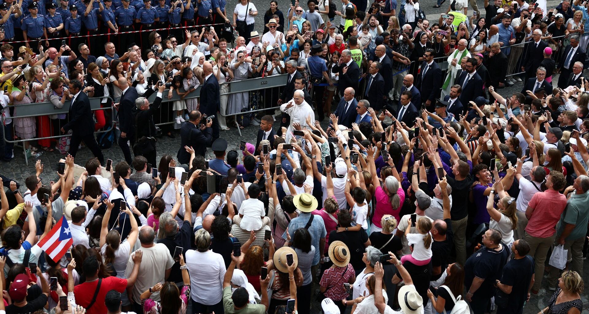 Pope Leo XIV led Mass at the San Tommaso da Villanova parish in Castel Gandolfo, Italy, July 13, 2025.