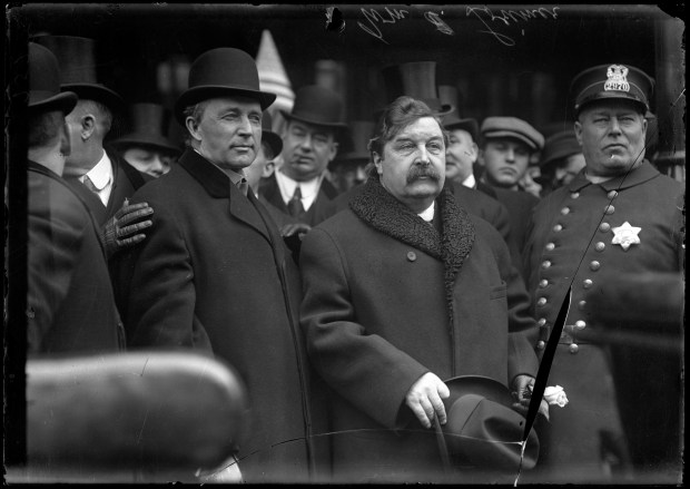 Sen. William Lorimer, second from right, in an undated photo. Known as the "Blond Boss of Cook County," he rose from streetcar conductor to U.S. senator before his ultimate ruin. (Chicago Tribune historical photo)
