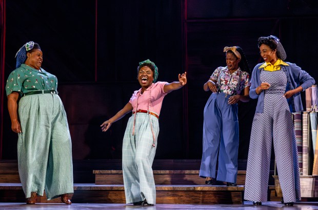 Lachrisa Grandberry, Brittney Mack, Ariya Hawkins and Aerie Williams in "The Color Purple" at the Goodman Theatre. (Brett Beiner)