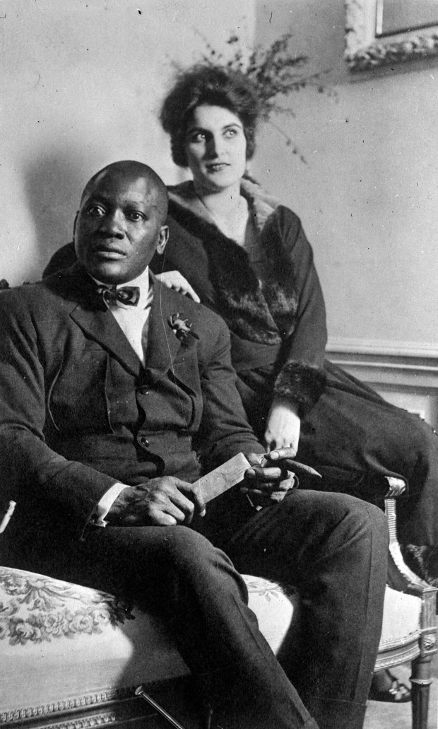 Boxing legend Jack Johnson and his wife Lucille in an undated photo. (Chicago Tribune historical photo) 