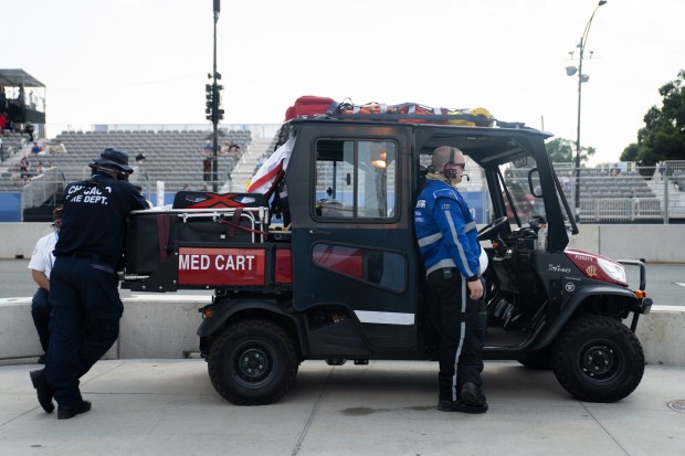 The medical cart idles during the NASCAR Xfinity Series' The...