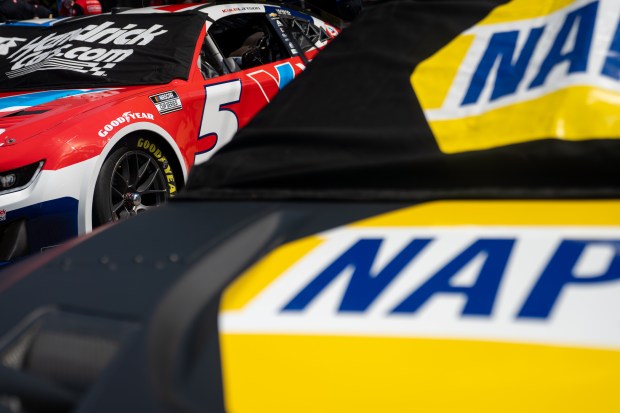First National Bank Corp’s car idles in pit row in...