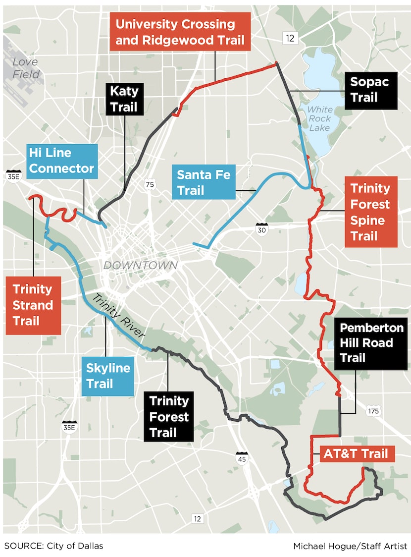 The city of Dallas is working with The Loop to connect 50 miles of trails around the city.