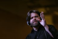 Gordon Keith speaks on air at The Ticket Sportradio's Ticketstock 2016 at the Irving...