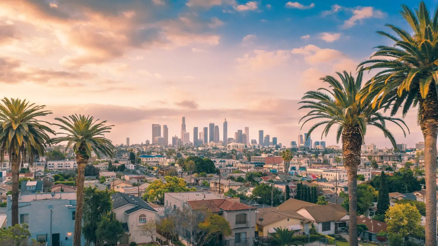 View of downtown Los Angeles, a cheap nearby San Diego getaway roadtrip  