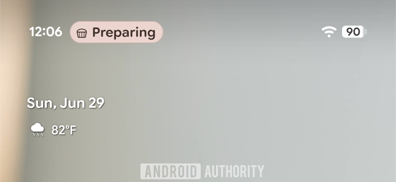 Custom Live Update showing as status bar chip in Android 16 QPR1