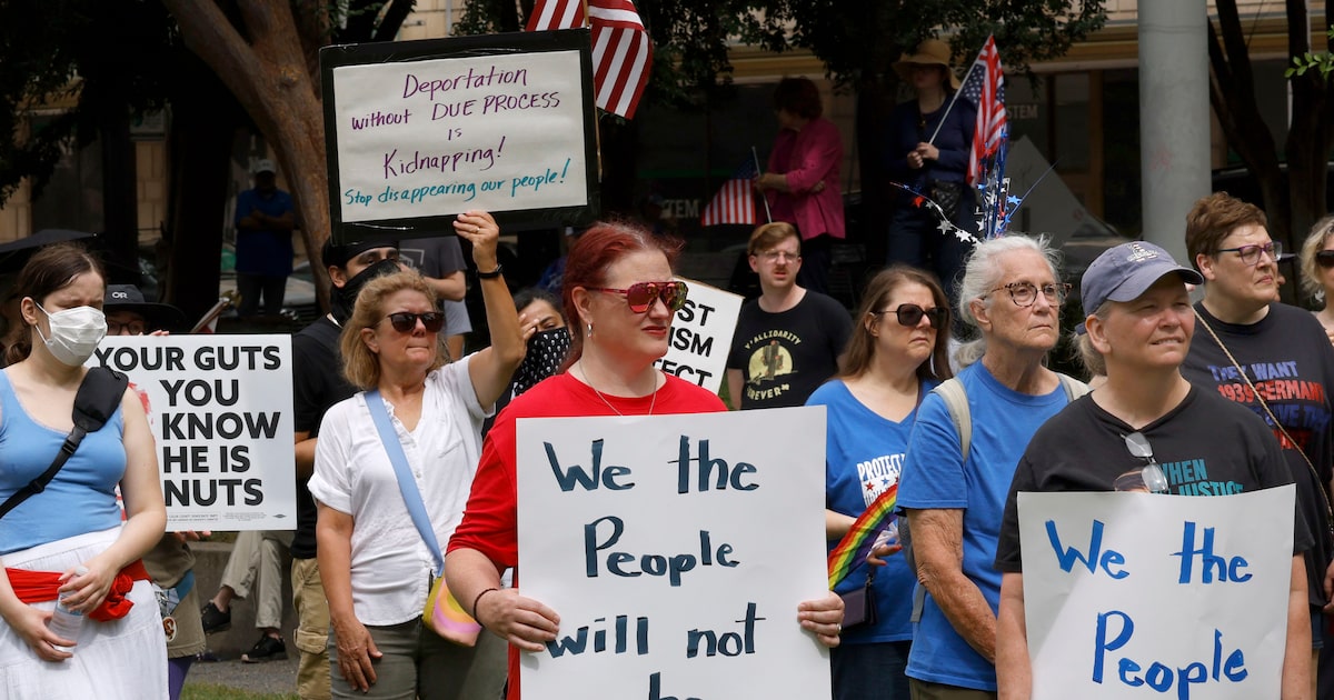 Dallas community gathers downtown for Independence Day rally, protests Trump admin