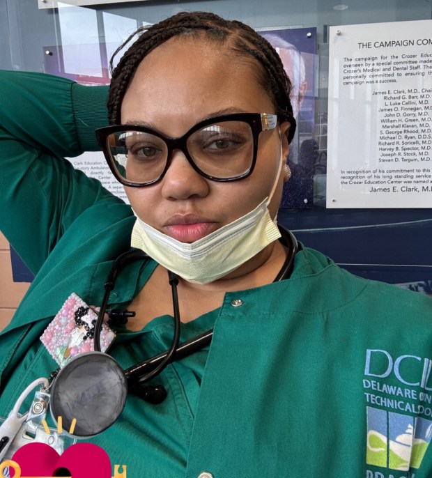 Taliah Muhammad, a certified nurse assitant at Broomall Manor, received a full scholarship to attend Delaware County Technical School's practical nursing program. The scholarship and student loan forgiveness helped Muhammad receive a free education. She is expected to graduate from DCTS in July and become a licensed LPN. (COURTESY OF CASSIE MORRISON)