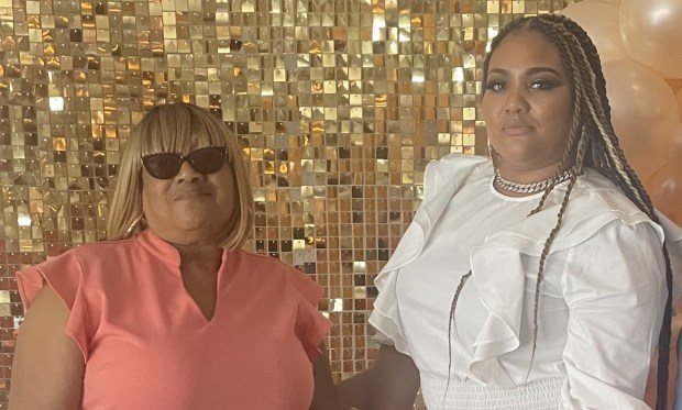 Taliah Muhammad, right, with her mother, Tanya Stanford, whose struggle with COVID-19 inspired her daughter to further her education to become a nurse. (COURTESY OF CASSIE MORRISON)