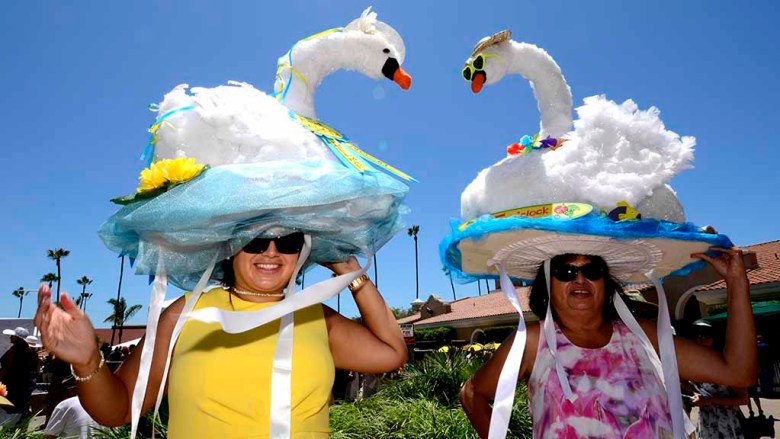 Wild hats at opening day at the Del Mar track.