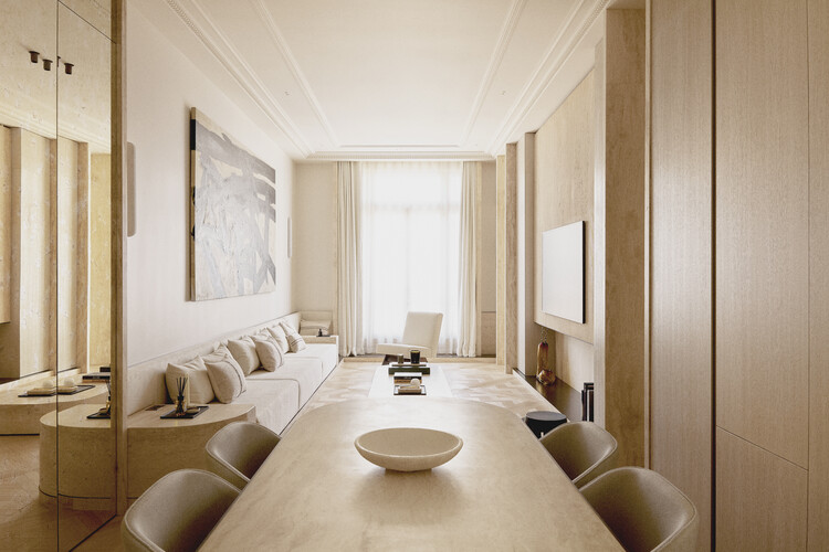 Place des États-Unis Residential Apartment / SELA.ARCH - Interior Photography, Living Room, Wood, Chair