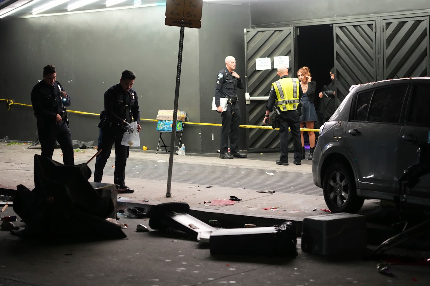 Officers were at the scene in Los Angeles where a vehicle rammed into a crowd waiting to enter a night club.