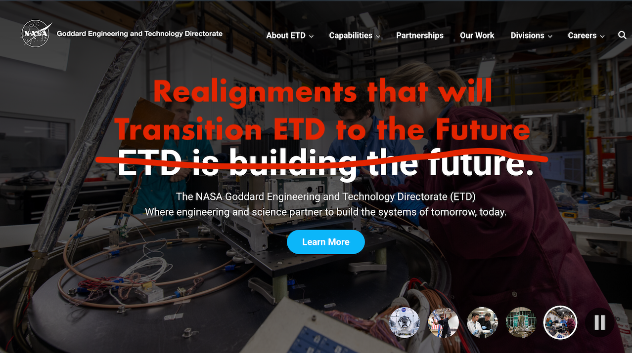 NASA GSFC ETD Is [insert buzzword] Itself