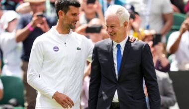 John McEnroe responds when asked if he thinks Novak Djokovic will retire instantly if he wins Wimbledon this year