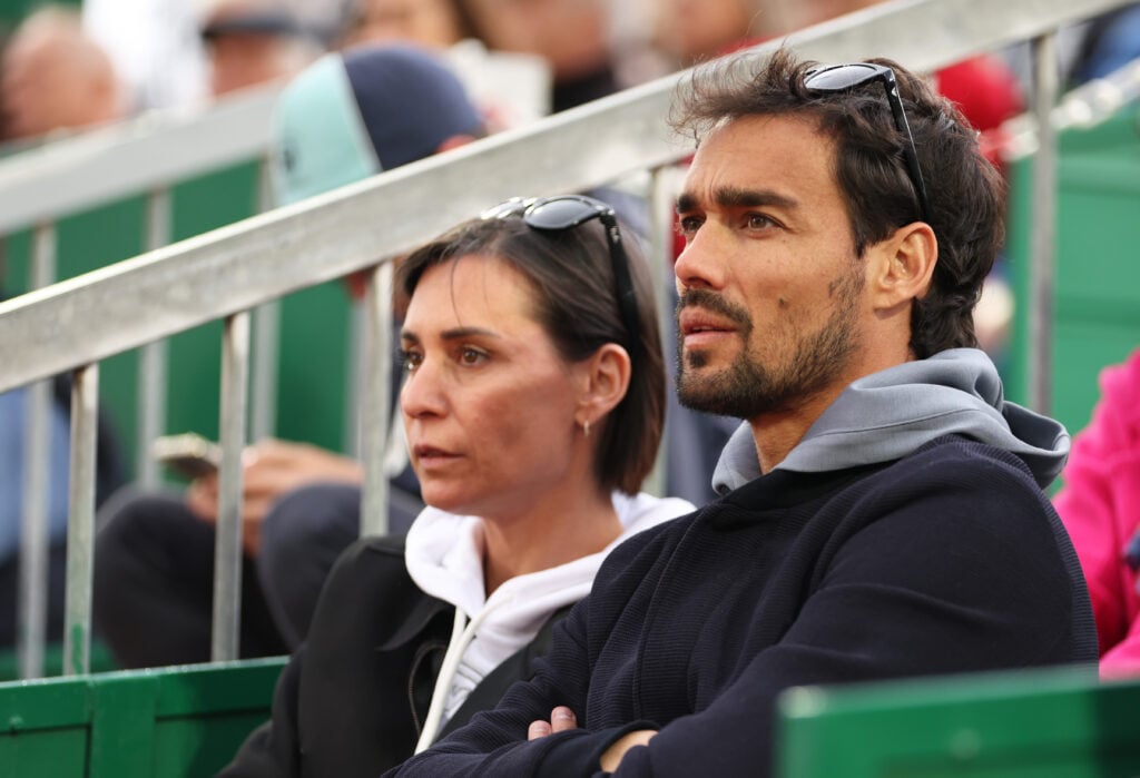 Flavia Pennetta and Fabio Fognini watching on at the 2023 Monte-Carlo Masters