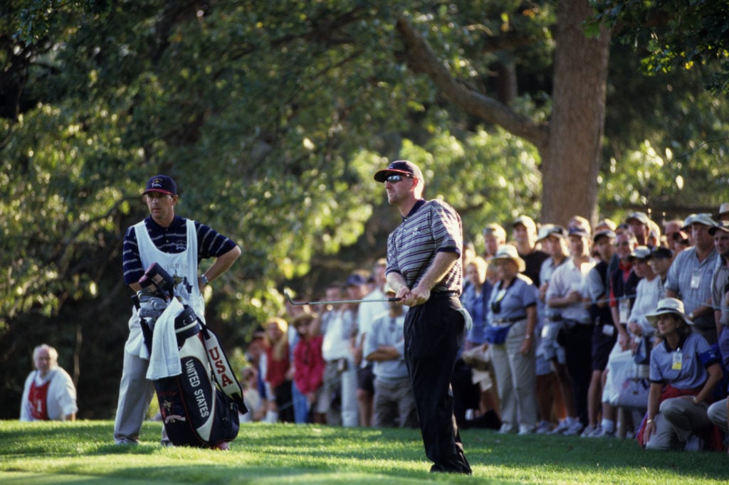 David Duval (US) at the 33rd Ryder Cup Matches held at The Country Club in Brookline, Massachusetts. (singles matches) Sunday, September 26, 1999. (photograph by The PGA of America).