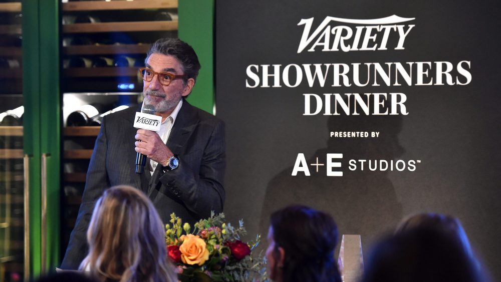 WEST HOLLYWOOD, CALIFORNIA - JANUARY 11: Chuck Lorre speaks during the Variety Showrunners dinner presented by A+E Studios in West Hollywood on January 11, 2024 in West Hollywood, California. (Photo by Alberto Rodriguez/Variety via Getty Images)
