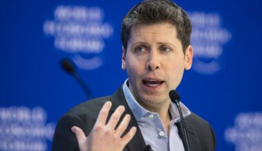 OpenAI CEO Sam Altman gestures during a session of the World Economic Forum (WEF) meeting in Davos on January 18, 2024. (Photo by FABRICE COFFRINI/AFP via Getty Images)