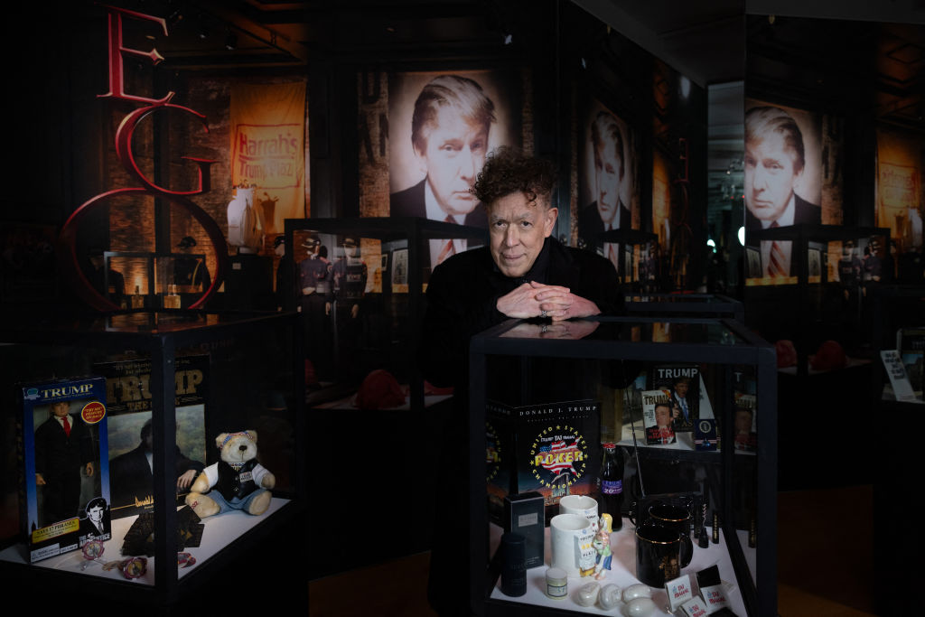 US photographer and artist Andres Serrano poses during a photo session as part of his exhibition "Portraits of America" at the Maillol Museum in Paris, 2024.