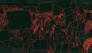 Illustration of people protesting