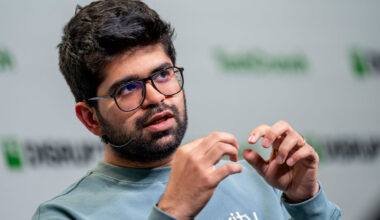 Aravind Srinivas, co-founder and chief executive officer of Perplexity, during TechCrunch Disrupt in San Francisco, California, US, on Wednesday, Oct. 30, 2024.