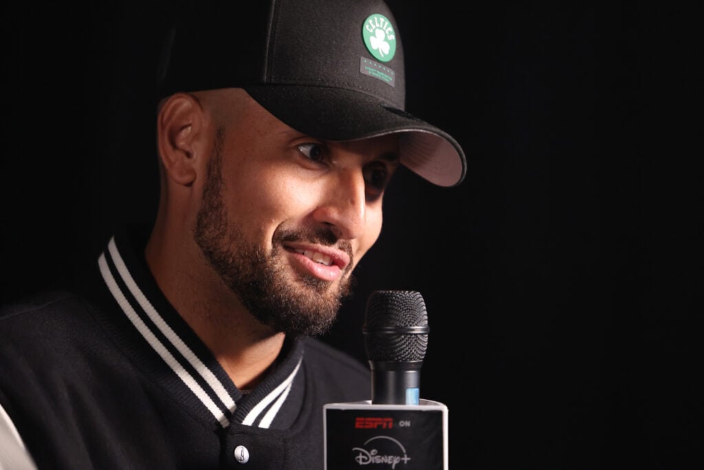 Nick Kyrgios interviewed during the ESPN on Disney+ launch party