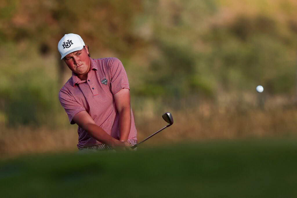 Carson Herron in action during the second round of the NCAA Division I Men's Golf Championship held at the Omni La Costa Resort.