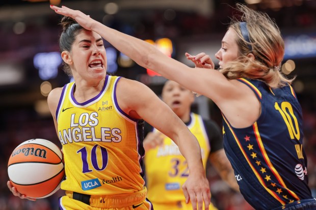 INDIANAPOLIS, INDIANA – JULY 5: Kelsey Plum #10 of the...