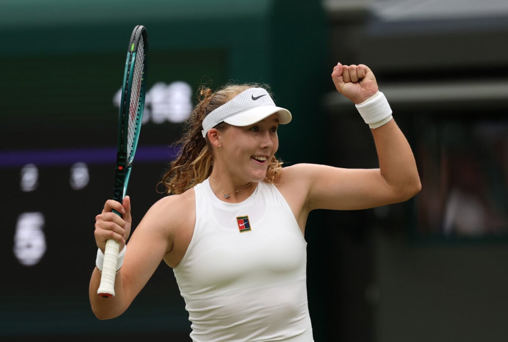 Mirra Andreeva beats Hailey Baptiste to reach the fourth round at Wimbledon.