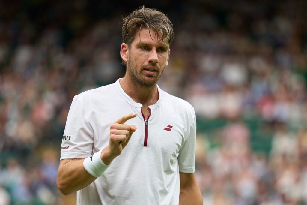 Cameron Norrie plays against Nicolas Jarry at Wimbledon