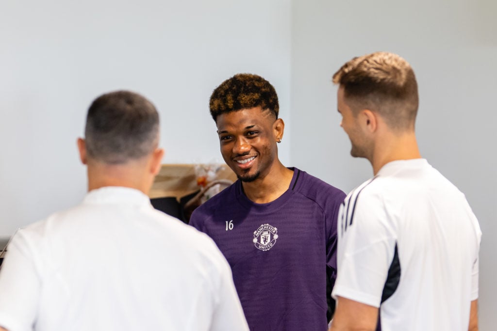 Manchester United and Ivory Coast winger Amad Diallo arrives at pre-season training at the Carrington training complex in 2025 in Manchester.